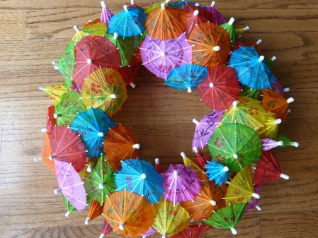 Cocktail Umbrella Wreath - 40 Creative DIY Easter Wreath Ideas to Beautify Your Home