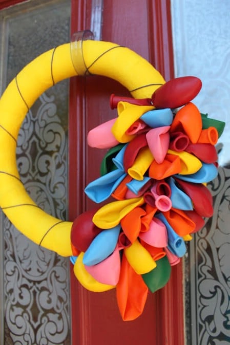Colorful Balloon Wreath - 40 Creative DIY Easter Wreath Ideas to Beautify Your Home