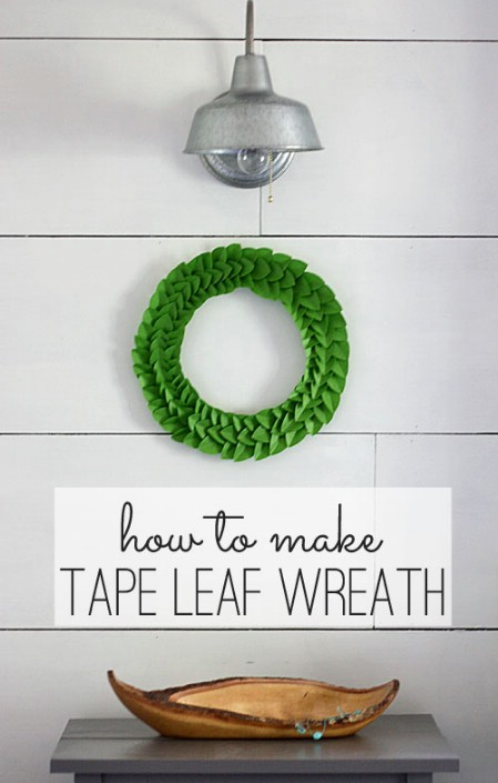 Tape Leaf Wreath - 40 Creative DIY Easter Wreath Ideas to Beautify Your Home