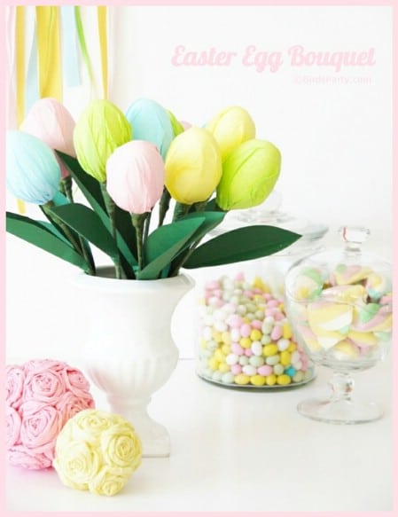 Easter Egg Bouquet - 40 Beautiful DIY Easter Centerpieces to Dress Up Your Dinner Table