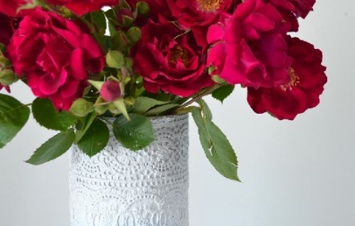 Decoupage Lace Vase