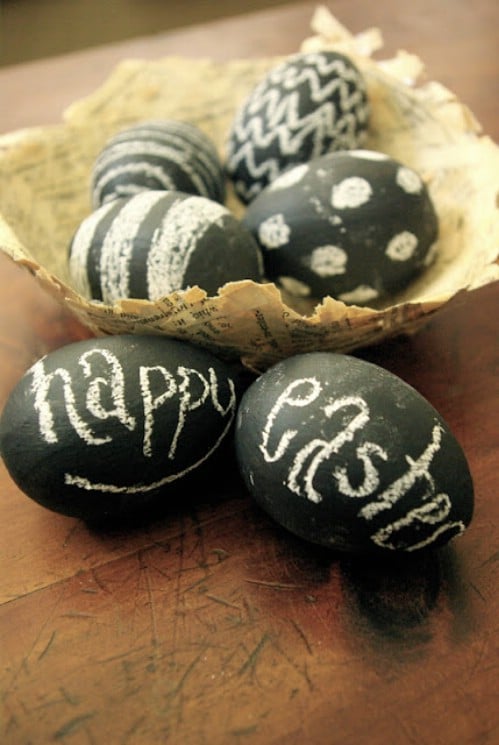 Chalkboard Easter Eggs - 80 Creative and Fun Easter Egg Decorating and Craft Ideas