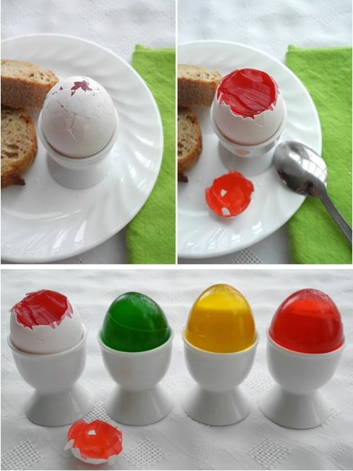 Jell-O Filled Easter Eggs - 80 Creative and Fun Easter Egg Decorating and Craft Ideas