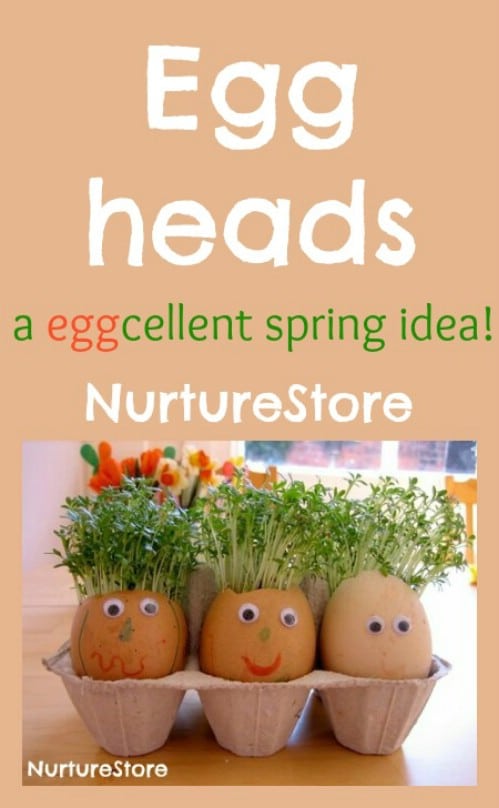 Eggheads with Cress for Hair - 80 Fabulous Easter Decorations You Can Make Yourself