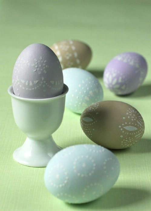 Doily Easter Eggs - 80 Creative and Fun Easter Egg Decorating and Craft Ideas