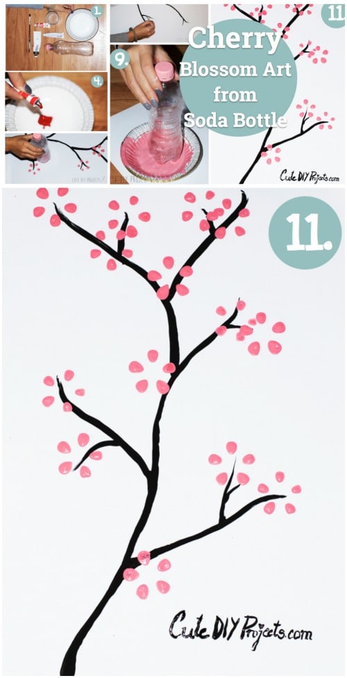 Cherry Blossom Art - 20 Fun and Creative Crafts with Plastic Soda Bottles