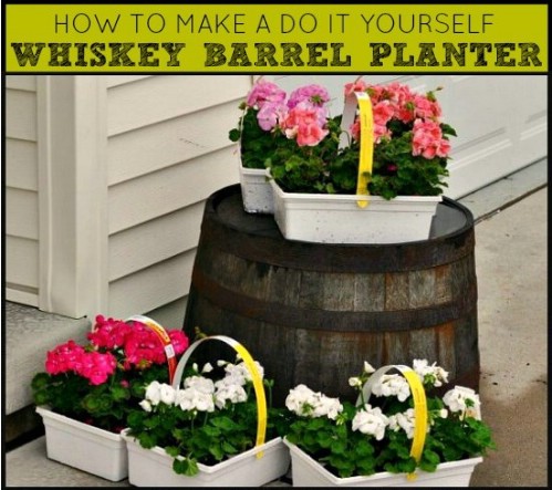 Whiskey Barrel Flower Bed