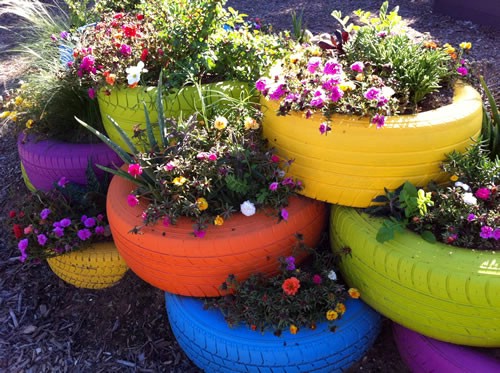 Old Tire Flower Bed