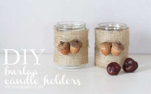 Burlap Candle Holders