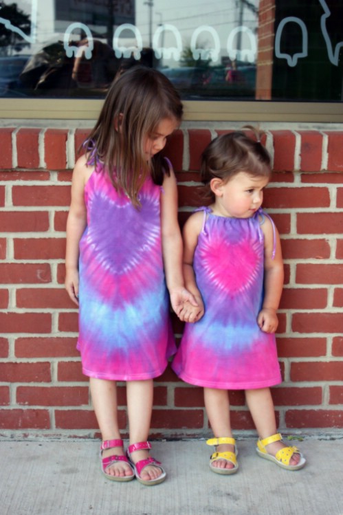 Toddler’s Tie Dyed Heart Dress