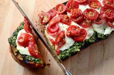 Grilled Bread with Pesto