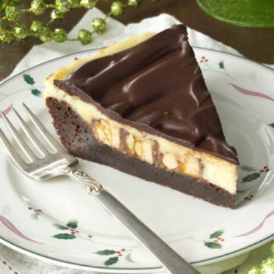 Brownie Cheesecake Snickers Pie