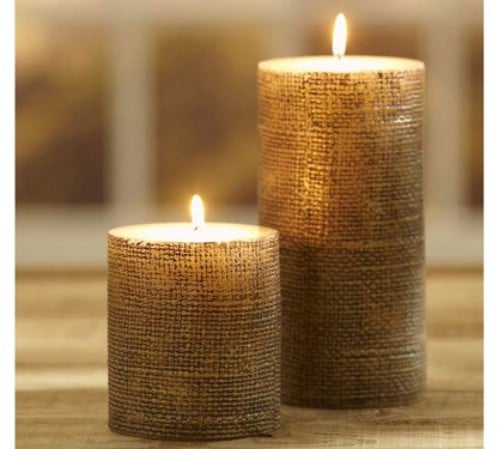 Pottery Barn Inspired Burlap Candle