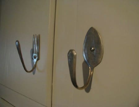 Use Bent and Broken Silverware For Drawer Pulls