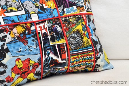 Comic Book Style Superhero Pillow