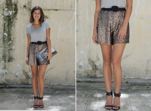 DIY Sequined Shorts