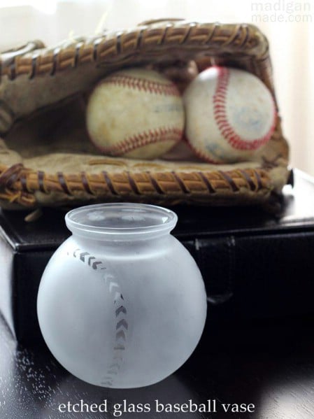 Baseball Glass Vase