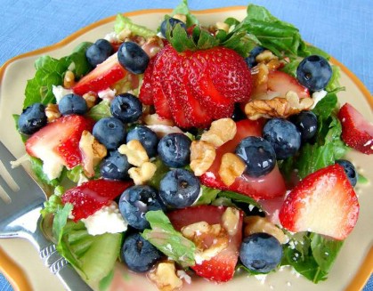Red White and Blue Berry Green Salad