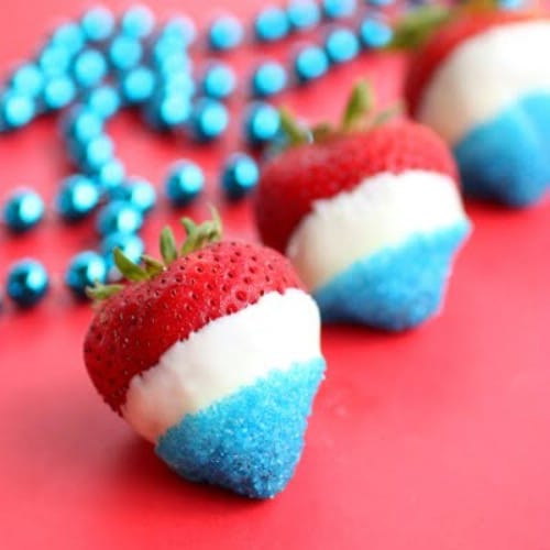 Red White and Blue Dipped Strawberries