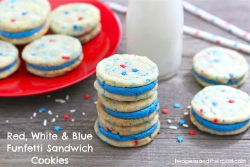 Red White and Blue Funfetti Cookies