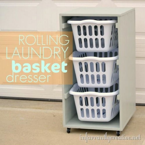 Rolling Laundry Basket Dresser