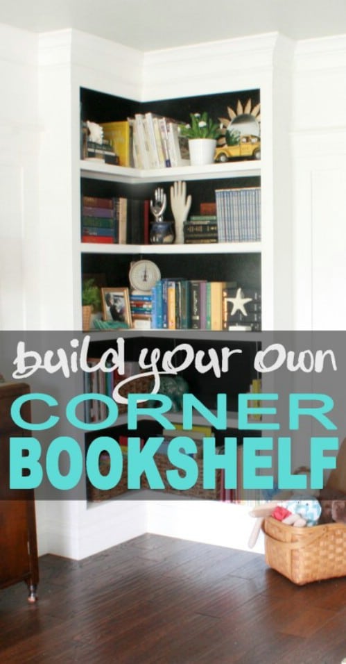 DIY Corner Bookshelves