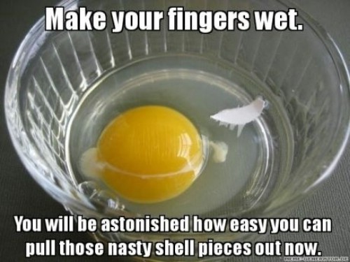 Get those pesky eggshells out of your bowl.