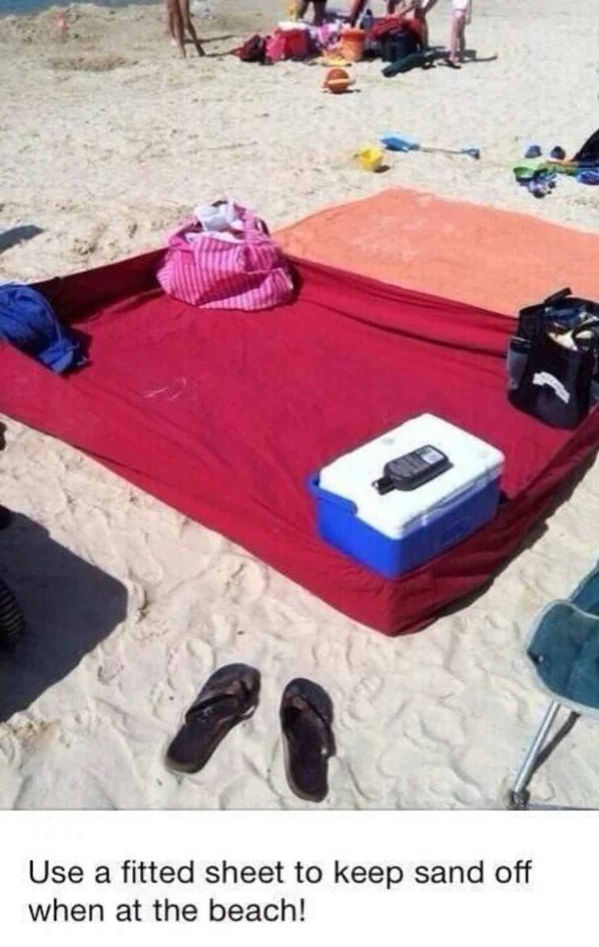 Fitted Sheet on a Beach