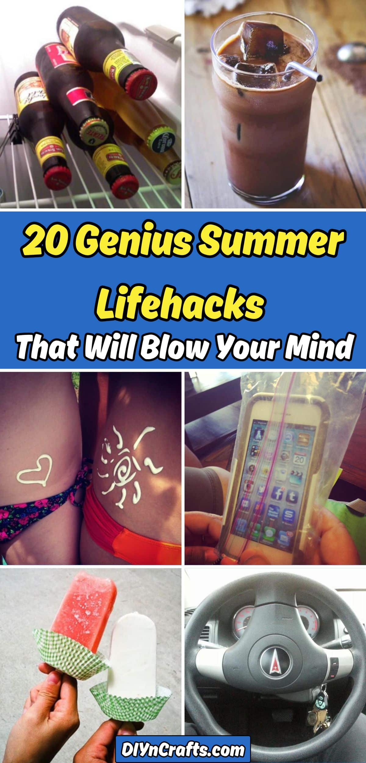 20 Genius Summer Lifehacks That Will Blow Your Mind collage.