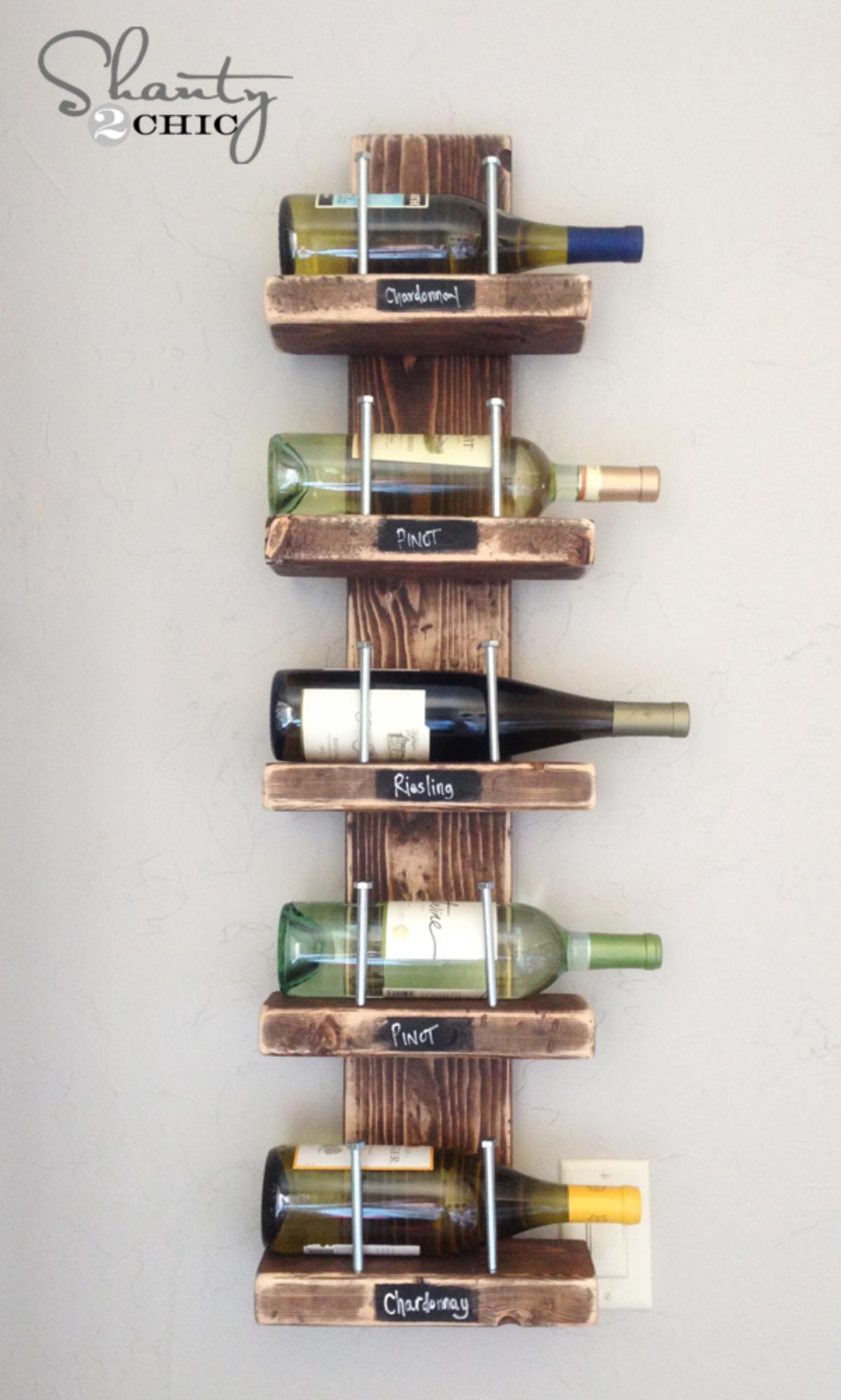 DIY Wooden Wine Shelf