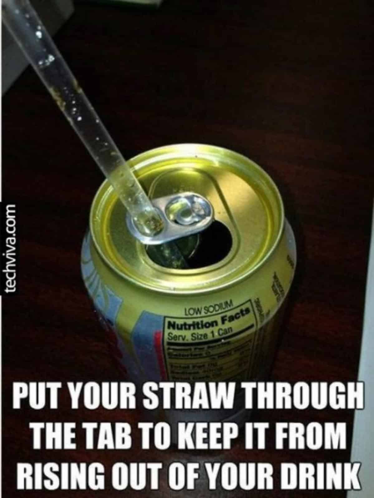 Keep Drinking Straws in Place Hack