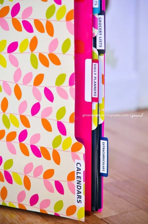 Stay organized with a baby with a household organization binder