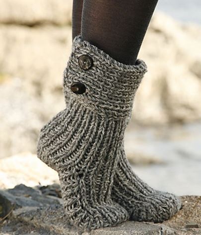 Moon Socks by DROPS Design - Cutest Knitted DIY: FREE Pattern for Cozy Slipper Boots