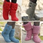 4 FREE Pattern for Cozy Slipper Boots