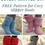 Cutest Knitted DIY: FREE Pattern for Cozy Slipper Boots pinterest image.