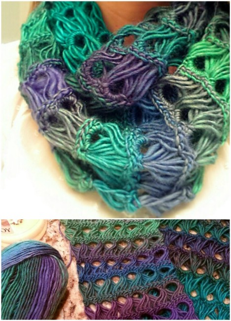 Broomstick lace infinity scarf