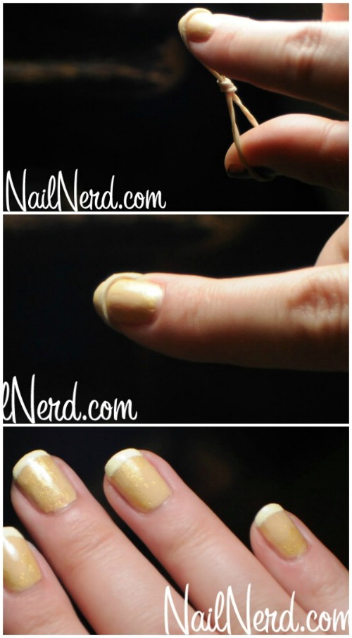 Rubber Band French Manicure