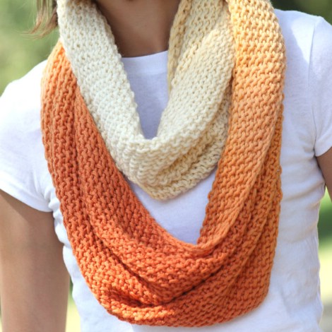 Dip-dyed infinity scarf