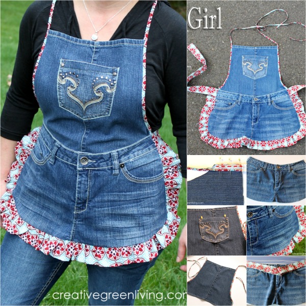 Brilliant Recycling Project! Turn Old Jeans into this Quirky Farm Girl Apron