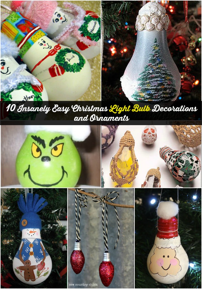 10 Insanely Easy Christmas Light Bulb Decorations and Ornaments