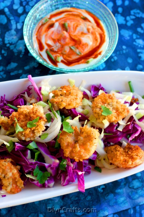 Deliciously Easy Recipe: Spicy “Fried” Shrimp with  Asian Slaw