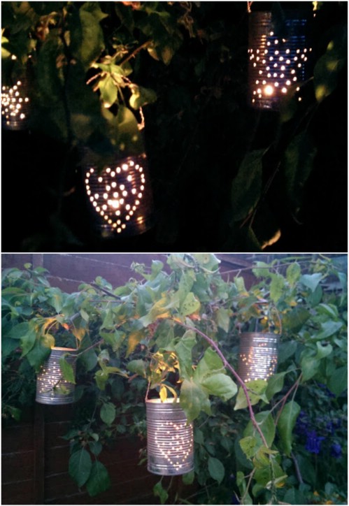 Tin Can Lanterns - 20 Genius DIY Recycled and Repurposed Christmas Crafts