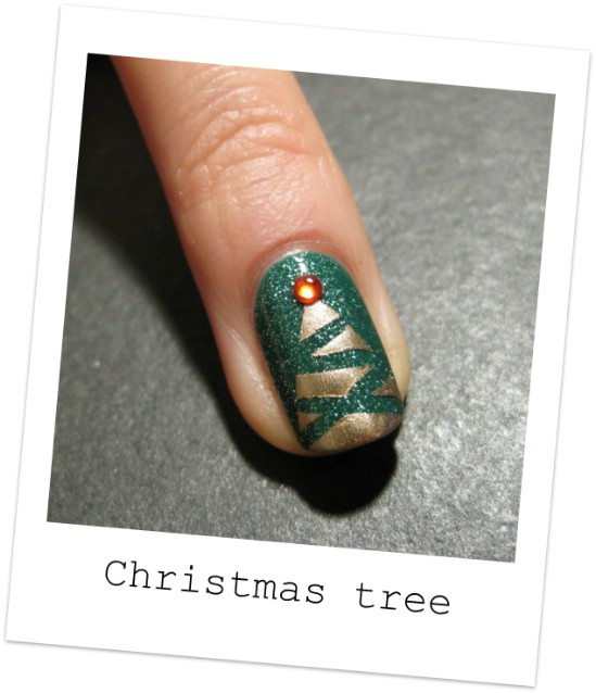Abstract Tree - 20 Fantastic DIY Christmas Nail Art Designs That Are Borderline Genius