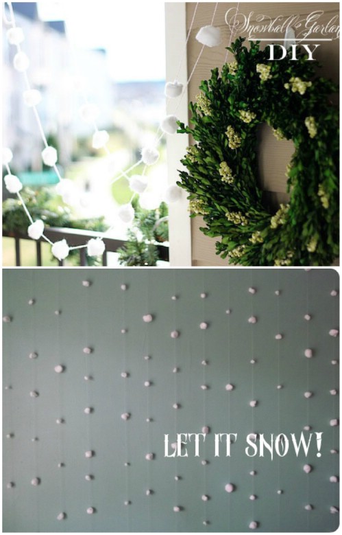 Cotton Ball Snow - 20 Magical DIY Christmas Home Decorations You'll Want Right Now