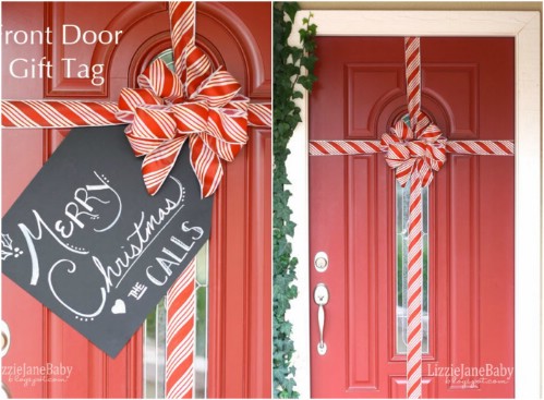 Gift Wrapped Door - 20 Magical DIY Christmas Home Decorations You'll Want Right Now