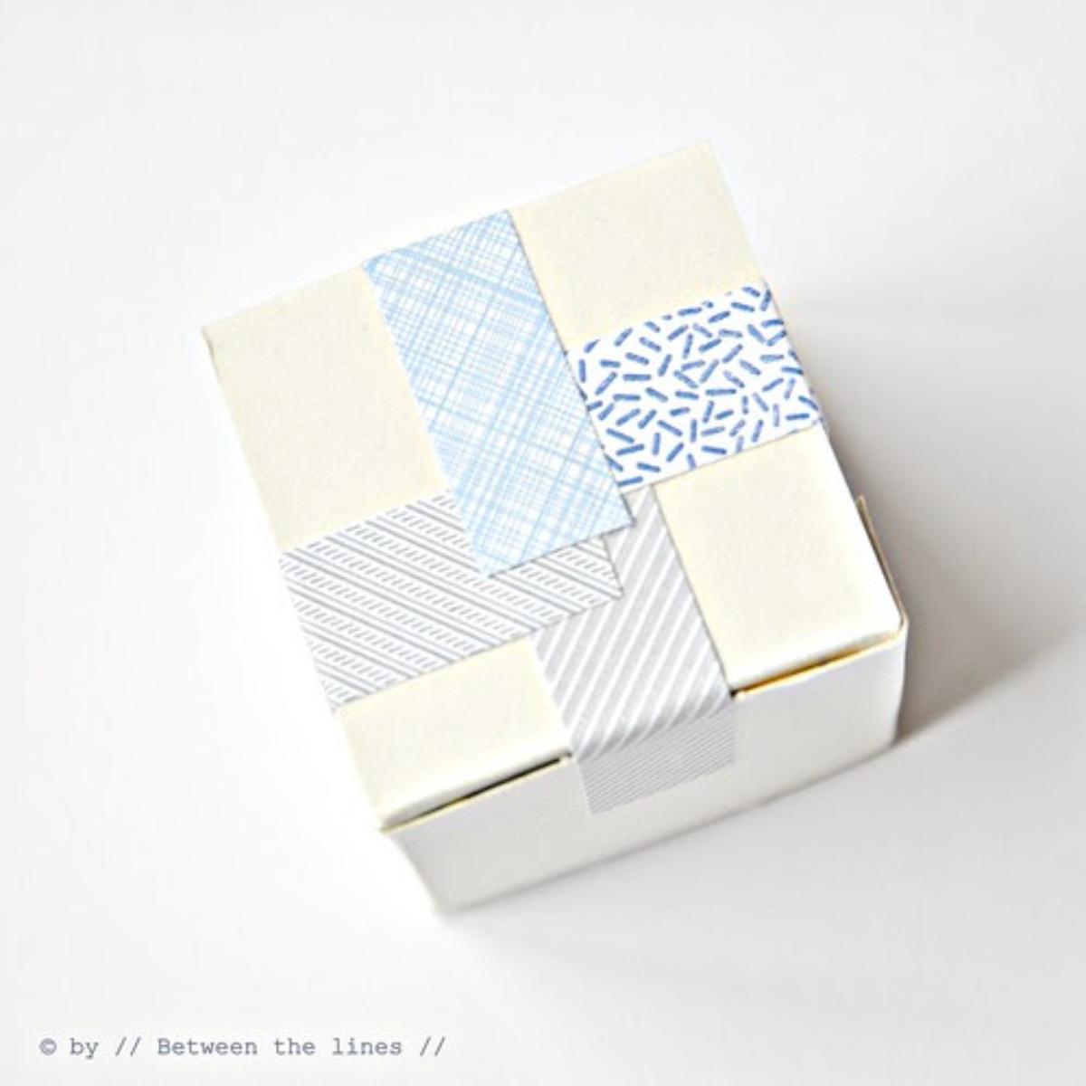 DIY Japanese tape gift wrapping.