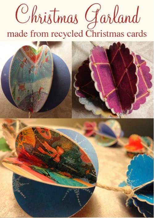 Christmas Card Garland - 20 Genius DIY Recycled and Repurposed Christmas Crafts