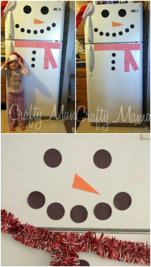Frosty the Fridge Snowman - 20 Magical DIY Christmas Home Decorations You'll Want Right Now