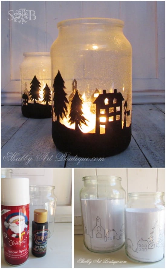A Lovely Christmas Township - 12 Magnificent Mason Jar Christmas Decorations You Can Make Yourself