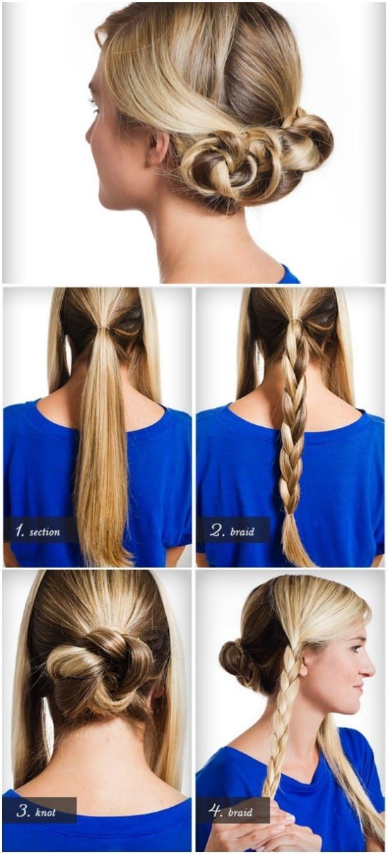 Triple Braided Bun - 12 Super Cute DIY Christmas Hairstyles for All Lengths